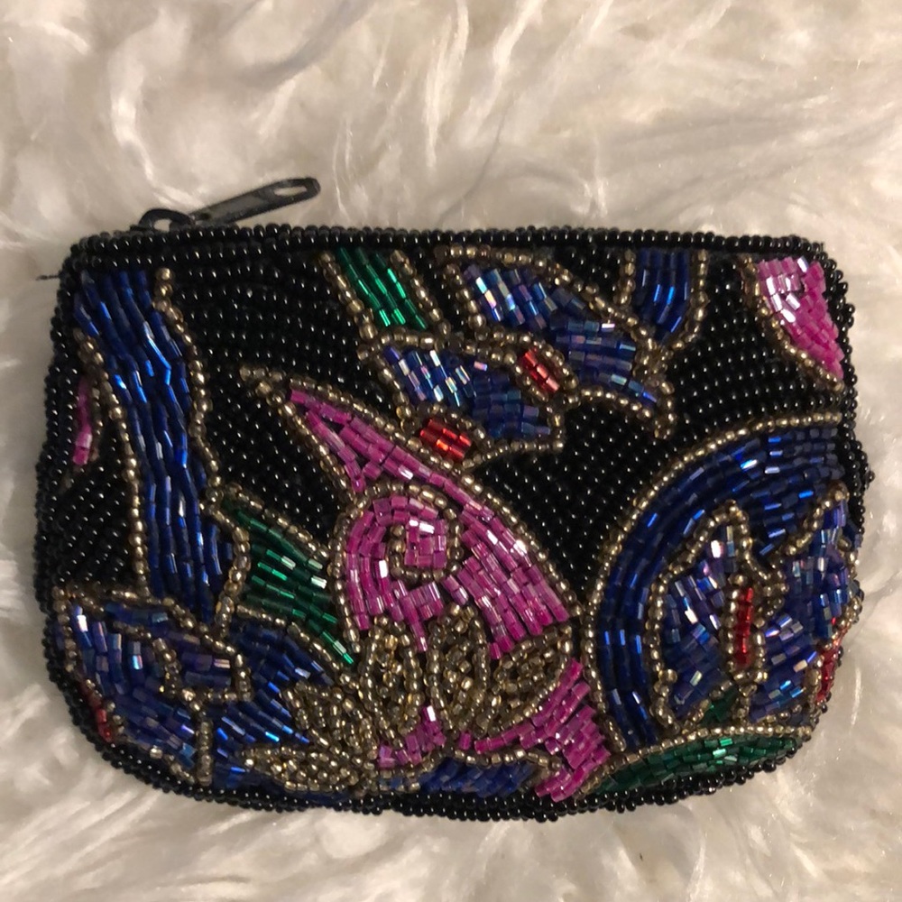 Hand beaded coin purse